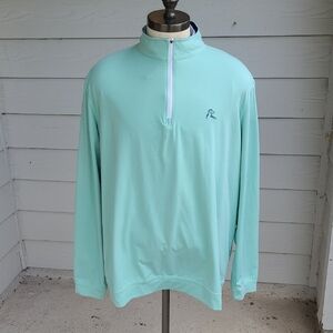 RHOBACK Mint Green Solid Golf Blend XXL Mens 1/4 Zip Pullover Shirt Light Jacket